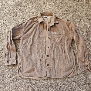 Hollister Brown Corduroy Shirt Small